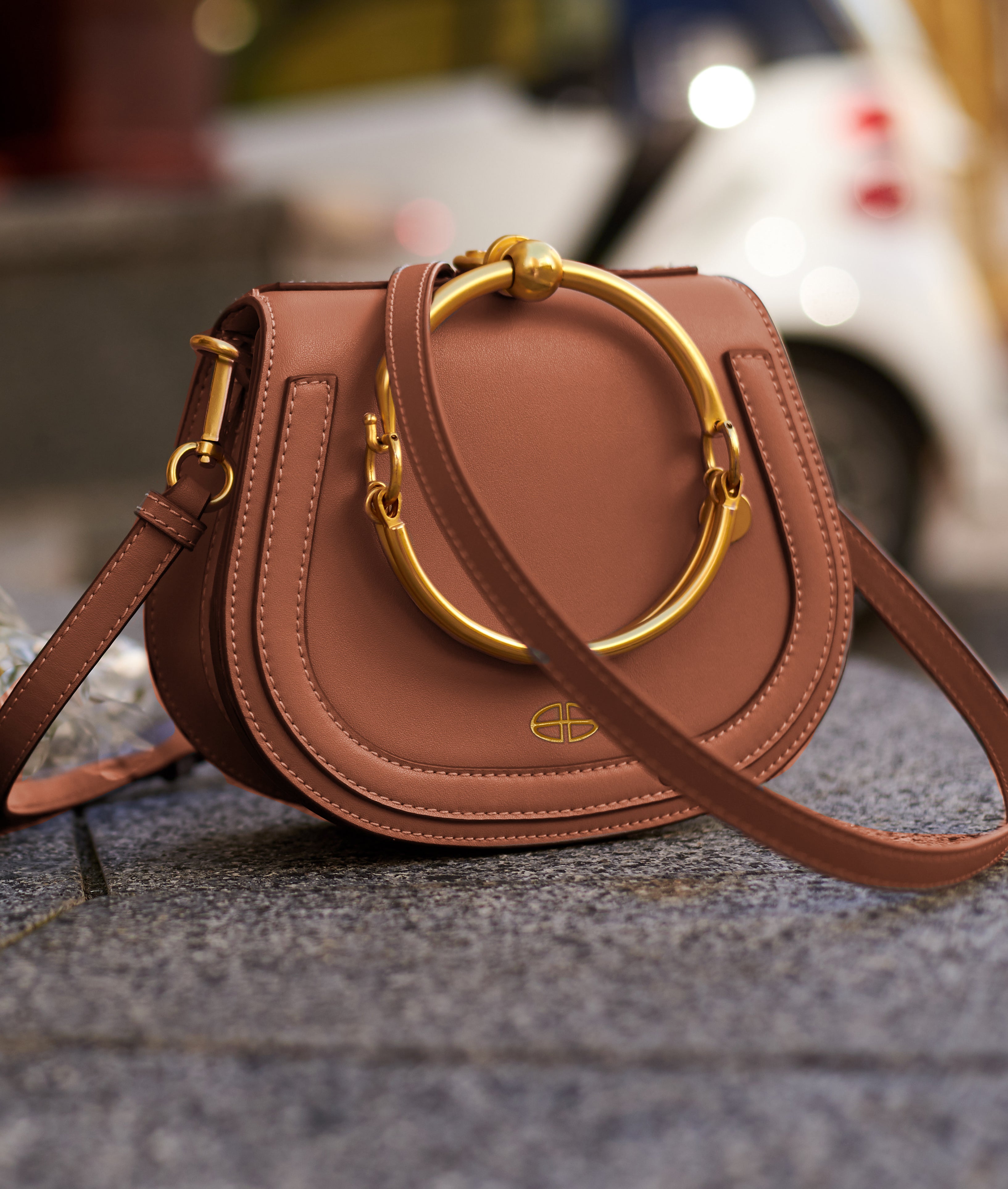 Naomi Metal Top Handle Bag